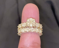 
              10K YELLOW GOLD 4.50 CARAT WOMEN REAL DIAMOND ENGAGEMENT RING WEDDING BAND RING SET
            