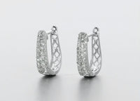 
              10K WHITE GOLD .85 CARAT REAL DIAMOND WOMENS LADIES HOOPS EARRINGS HUGGIE STUDS
            