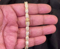 
              10K YELLOW GOLD 4.25 CARAT REAL DIAMOND 13 GRAMS 5 MM 8 INCHES BRACELET
            