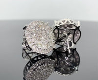 
              10K WHITE GOLD 2.25 CARAT MENS WOMENS 14 mm 100% GENUINE DIAMONDS EARRING STUDS
            