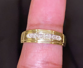 10K SOLID YELLOW GOLD .30 CARAT REAL DIAMOND ENGAGEMENT RING WEDDING PINKY BAND