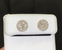 
              10K YELLOW GOLD .60 CARAT 8 MM 100% GENUINE DIAMONDS MENS/WOMENS EARRING STUDS
            