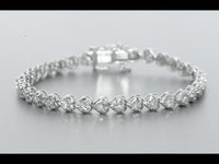 
              10K WHITE GOLD .85 CARAT REAL DIAMOND WOMEN HEART BRACELET
            
