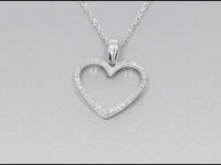 
              10K WHITE GOLD .15 CARAT REAL DIAMOND HEART PENDANT NECKLACE WITH WHITE GOLD CHAIN
            