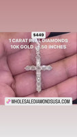 
              10K YELLOW GOLD 1 CARAT 1.50 INCH REAL DIAMOND MEN CROSS PENDANT CHARM CROSS
            
