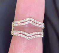 
              10K YELLOW GOLD SOLITAIRE ENHANCER .50 CARAT DIAMOND RING GUARD WRAP WEDDING BAND
            