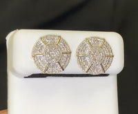 
              10K YELLOW GOLD .40 CARAT 13 MM 100% GENUINE DIAMONDS MENS/WOMENS EARRING STUDS
            