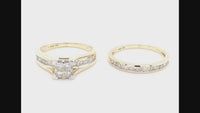 
              10K YELLOW GOLD 1.10 CARAT WOMENS REAL DIAMOND ENGAGEMENT RING WEDDING BAND SET
            