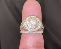 
              10K YELLOW GOLD 3.25 CARAT WOMEN REAL DIAMOND ENGAGEMENT RING WEDDING RING BRIDAL
            