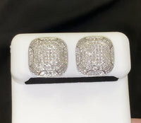 
              10K WHITE GOLD .75 CARAT 12 MM 100% GENUINE DIAMONDS MENS/WOMENS EARRING STUDS
            