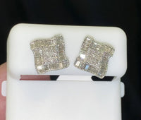 
              10K WHITE GOLD .65 CARAT MENS WOMENS 9 MM 100% GENUINE DIAMONDS EARRING STUDS
            