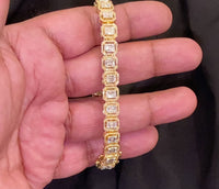 
              10K YELLOW GOLD 5 CARAT REAL DIAMOND 28.50 GRAMS 8 MM 8 INCHES BRACELET
            