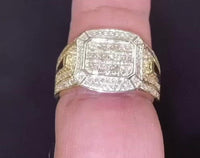 
              10K YELLOW WHITE GOLD 1.25 CARAT MENS REAL DIAMOND ENGAGEMENT WEDDING PINKY RING BAND
            