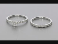 
              10K WHITE GOLD .70 CARAT WOMENS DIAMOND ENGAGEMENT RING WEDDING BAND BRIDAL SET
            