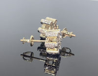 
              10K YELLOW GOLD 1.35 CARAT MENS WOMENS 10 MM 100% GENUINE DIAMONDS EARRING STUDS
            