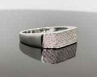
              .35 CARAT MENS STERLING SILVER NATURAL DIAMOND ENGAGEMENT WEDDING PINKY RING
            
