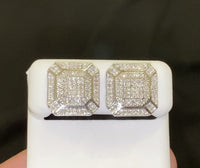 
              10K WHITE GOLD .60 CARAT 14 MM 100% GENUINE DIAMONDS MENS/WOMENS EARRING STUDS
            