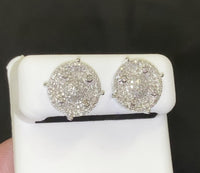 
              10K WHITE GOLD .75 CARAT 12 MM 100% GENUINE DIAMONDS MENS/WOMENS EARRING STUDS
            