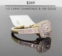 
              10K SOLID YELLOW GOLD .55 CARAT REAL DIAMOND WOMEN BRIDAL WEDDING ENGAGEMENT RING
            