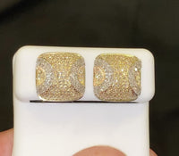 
              10K YELLOW GOLD 1.25 CARAT 13 MM 100% GENUINE DIAMONDS MENS/WOMENS EARRING STUDS
            