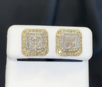 
              10K YELLOW GOLD 1.25 CARAT 12 MM 100% GENUINE DIAMONDS MENS/WOMENS EARRING STUDS
            