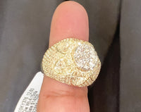 
              10K YELLOW GOLD 4.25 CARAT MENS REAL DIAMOND ENGAGEMENT WEDDING PINKY RING BAND
            
