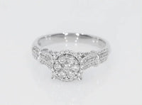 
              10K WHITE GOLD .85 CARAT WOMEN REAL DIAMOND ENGAGEMENT RING WEDDING RING BRIDAL
            