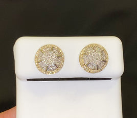 10K YELLOW GOLD .40 CARAT 10 MM 100% GENUINE DIAMONDS MENS/WOMENS EARRING STUDS