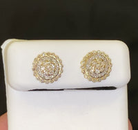 
              10K YELLOW GOLD .60 CARAT 10 MM 100% GENUINE DIAMONDS MENS/WOMENS EARRING STUDS
            