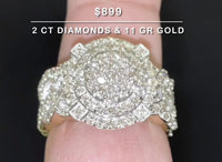 
              10K YELLOW GOLD 2 CARAT MENS REAL DIAMOND ENGAGEMENT WEDDING PINKY RING BAND
            