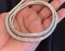 14K WHITE GOLD 4.25 CARAT REAL DIAMOND 52.80 GRAMS 24 INCHES 5MM NECKLACE