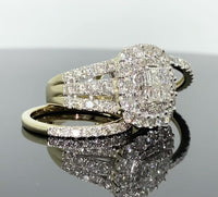 
              10K YELLOW GOLD 4.25 CARAT WOMEN REAL PRINCESS DIAMOND ENGAGEMENT RING 2 WEDDING BANDS RING SET
            
