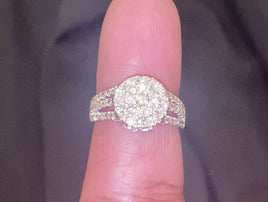 10K SOLID WHITE GOLD 1.35 CARAT REAL WOMEN DIAMOND RING