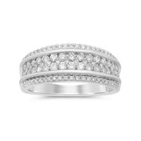 
              10K WHITE GOLD .85 CARAT WOMENS REAL DIAMOND ENGAGEMENT WEDDING RING
            