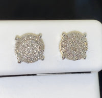 
              10K YELLOW GOLD .50 CARAT 8 MM 100% GENUINE DIAMONDS MENS/WOMENS EARRING STUDS
            