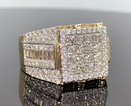 10K YELLOW GOLD 2.75 CARAT MENS REAL DIAMOND ENGAGEMENT WEDDING PINKY RING BAND