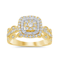 
              10K YELLOW GOLD .85 CARAT WOMEN REAL DIAMOND ENGAGEMENT RING WEDDING RING BRIDAL
            