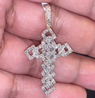 
              10K YELLOW GOLD 1.25 CARAT 1.75 INCHES REAL DIAMOND MEN CROSS PENDANT CHARM CROSS
            