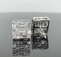 
              10K WHITE GOLD .85 CARAT 100% GENUINE DIAMONDS 8 MM MENS/WOMENS EARRING STUDS
            