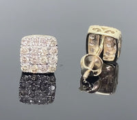 
              10K YELLOW GOLD .65 CARAT MENS WOMENS 7 MM 100% GENUINE DIAMONDS EARRING STUDS
            