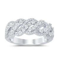 
              10K WHITE GOLD .35 CARAT WOMEN REAL DIAMOND RING BAND
            