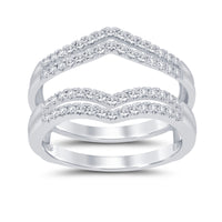 
              10K WHITE GOLD SOLITAIRE ENHANCER .50 CARAT DIAMOND RING GUARD WRAP WEDDING BAND
            