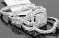 
              10K WHITE GOLD 1.50 CARAT WOMENS REAL DIAMOND ENGAGEMENT RING WEDDING BANDS SET
            