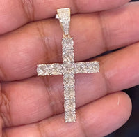 
              10K YELLOW GOLD 1 CARAT 1.75 INCHES REAL DIAMOND MEN CROSS PENDANT CHARM CROSS
            
