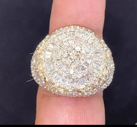 
              10K YELLOW GOLD 5.25 CARAT MENS REAL DIAMOND ENGAGEMENT WEDDING PINKY RING BAND
            