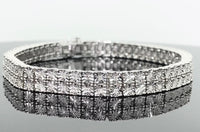 
              .75 CARAT MENS STERLING SILVER FANOOK REAL DIAMOND 2 ROW LINK TENNIS BRACELET
            