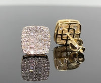 
              10K YELLOW GOLD .75 CARAT NATURAL DIAMONDS 8 MM EARRING STUDS
            