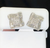 
              10K WHITE GOLD .65 CARAT MENS WOMENS 9 MM 100% GENUINE DIAMONDS EARRING STUDS
            