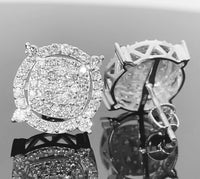 
              10K WHITE GOLD 1.50 CARAT MENS WOMENS 13 MM 100% GENUINE DIAMONDS EARRING STUDS
            