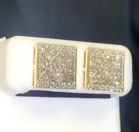 
              10K YELLOW GOLD 2 CARAT 12 MM 100% GENUINE DIAMONDS MENS/WOMENS EARRING STUDS
            